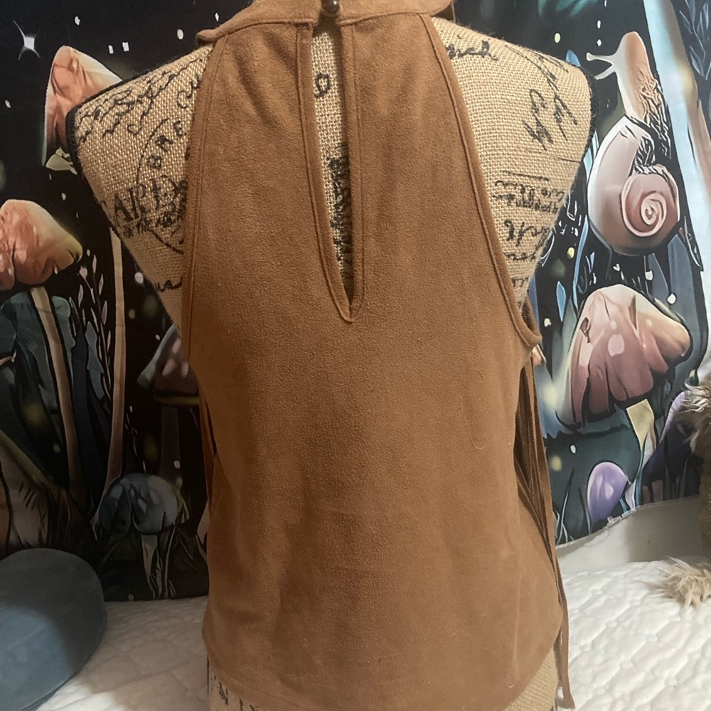 Soprano fade Boho, high neck tank top with fringe
